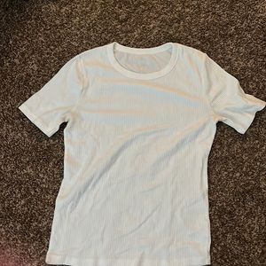 white ribbed girls shirt